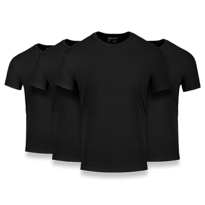 Fresh Clean Threads Men's Crew Neck T-Shirts – Short Sleeve, Fitted Style, Soft Cotton-Poly Blend, Tag-Free Comfort