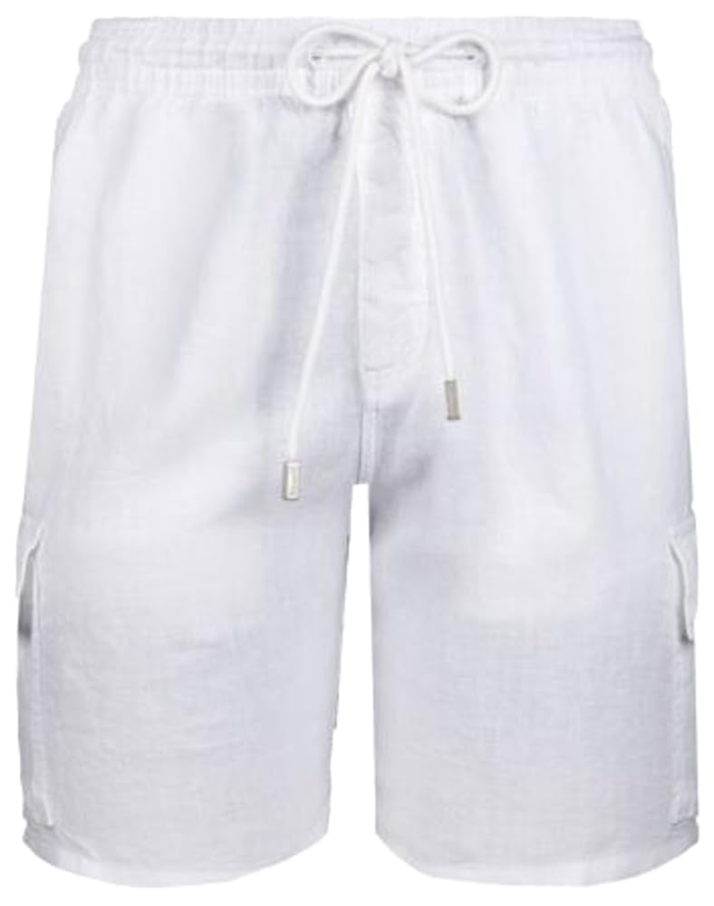Linen Bermuda Cargo Shorts For Men