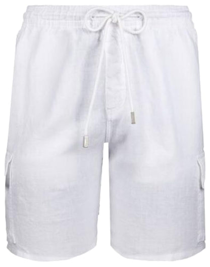 Linen Bermuda Cargo Shorts For Men