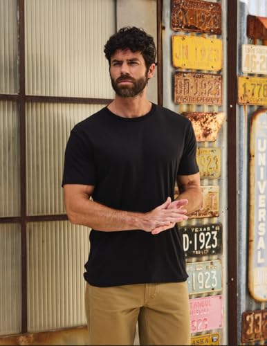 Fresh Clean Threads Men's Crew Neck T-Shirts – Short Sleeve, Fitted Style, Soft Cotton-Poly Blend, Tag-Free Comfort