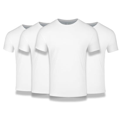 Fresh Clean Threads Men's Crew Neck T-Shirts – Short Sleeve, Fitted Style, Soft Cotton-Poly Blend, Tag-Free Comfort