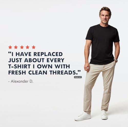 Fresh Clean Threads Men's Crew Neck T-Shirts – Short Sleeve, Fitted Style, Soft Cotton-Poly Blend, Tag-Free Comfort