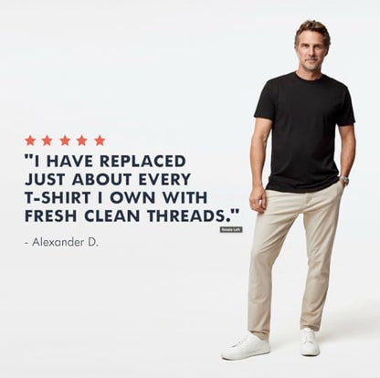 Fresh Clean Threads Men's Crew Neck T-Shirts – Short Sleeve, Fitted Style, Soft Cotton-Poly Blend, Tag-Free Comfort