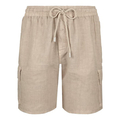 Linen Bermuda Cargo Shorts For Men