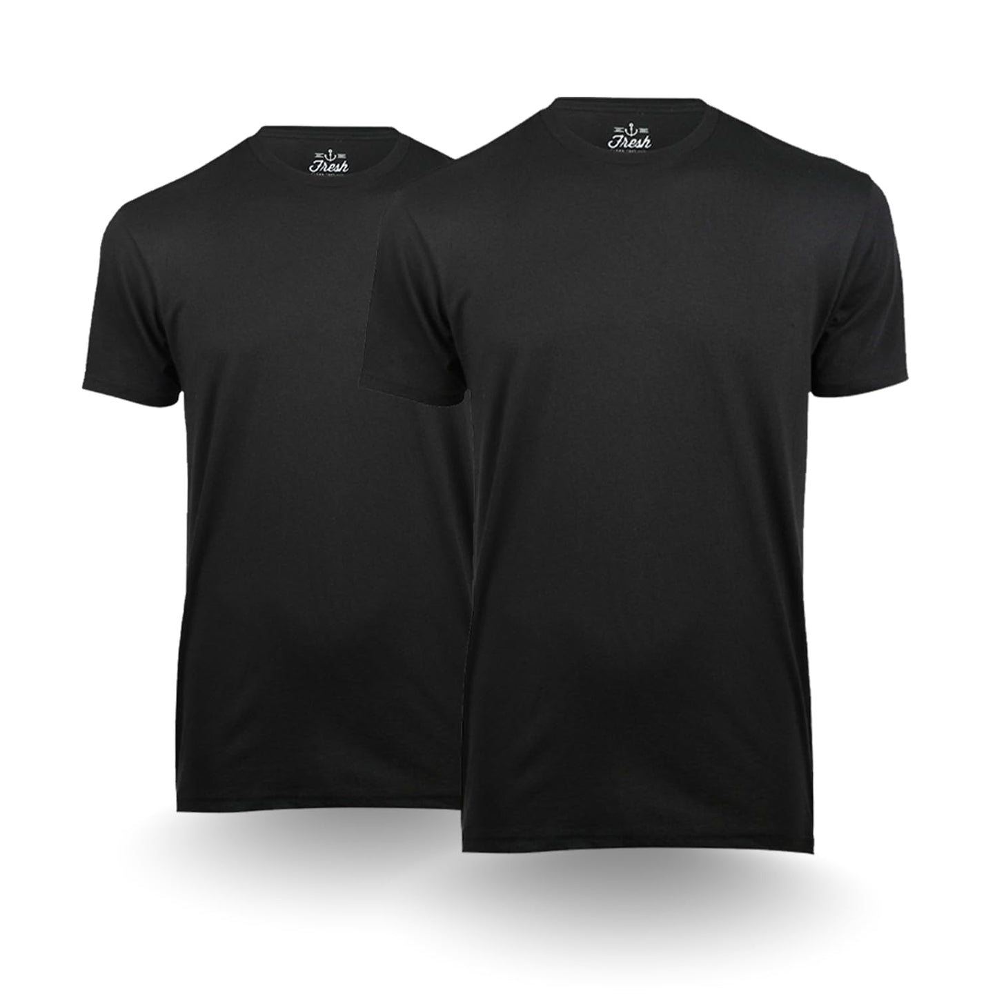 Fresh Clean Threads Men's Crew Neck T-Shirts – Short Sleeve, Fitted Style, Soft Cotton-Poly Blend, Tag-Free Comfort