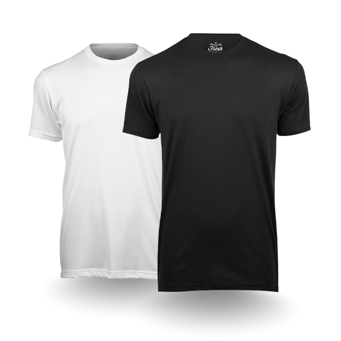Fresh Clean Threads Men's Crew Neck T-Shirts – Short Sleeve, Fitted Style, Soft Cotton-Poly Blend, Tag-Free Comfort