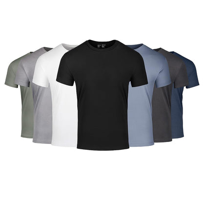 Fresh Clean Threads Men's Crew Neck T-Shirts – Short Sleeve, Fitted Style, Soft Cotton-Poly Blend, Tag-Free Comfort