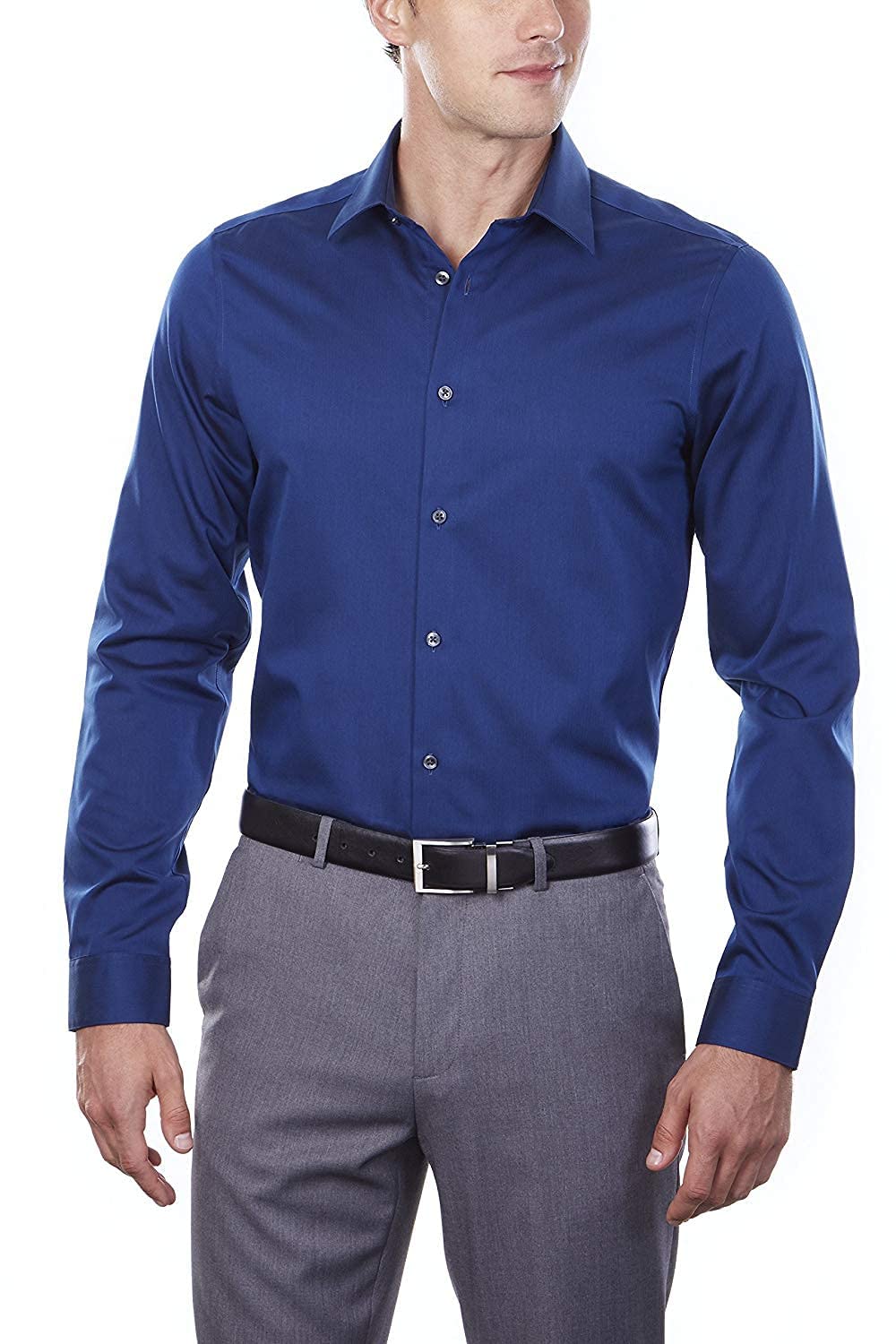 Slim Fit Non Iron Herringbone Dress Shirt
