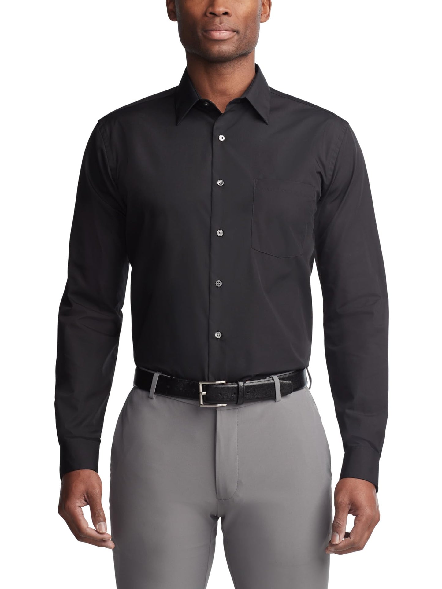 Regular Fit Solid Poplin Dress Shirt