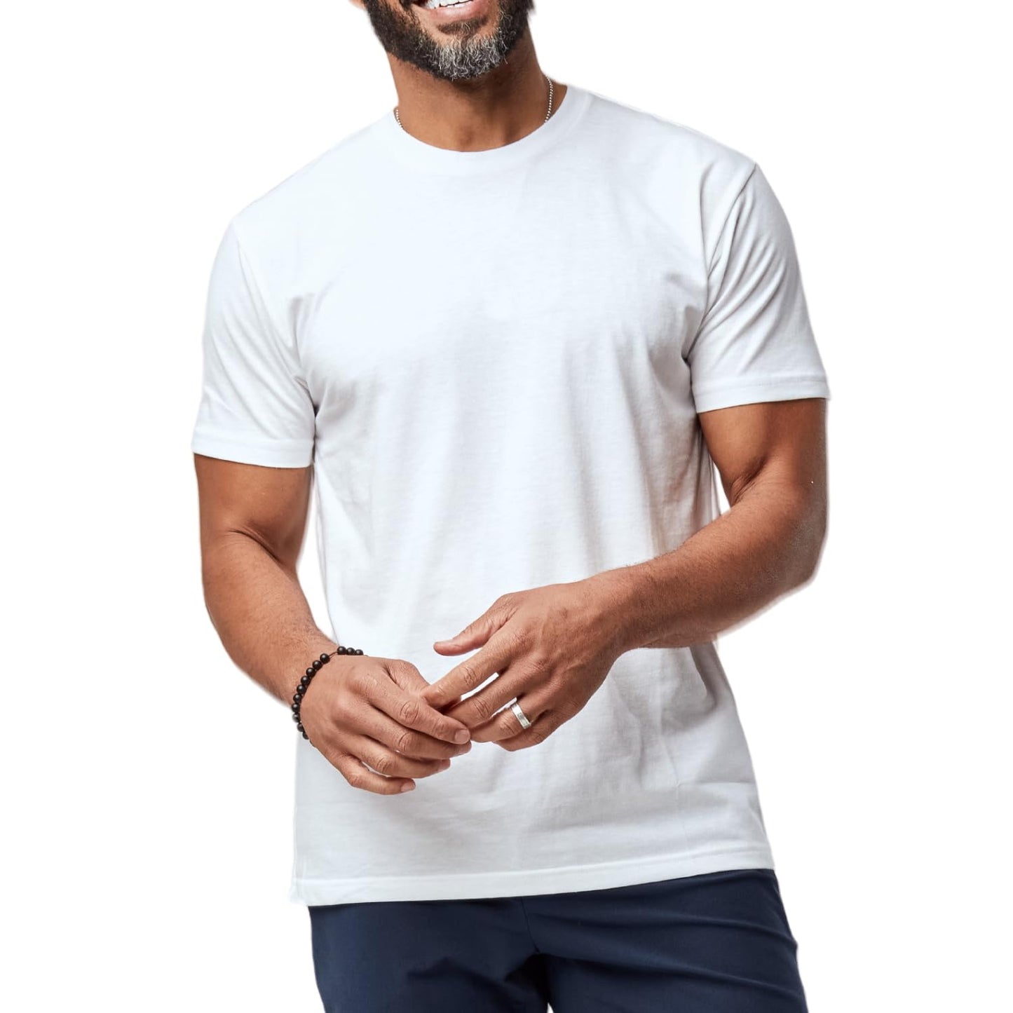 Fresh Clean Threads Men's Crew Neck T-Shirts – Short Sleeve, Fitted Style, Soft Cotton-Poly Blend, Tag-Free Comfort