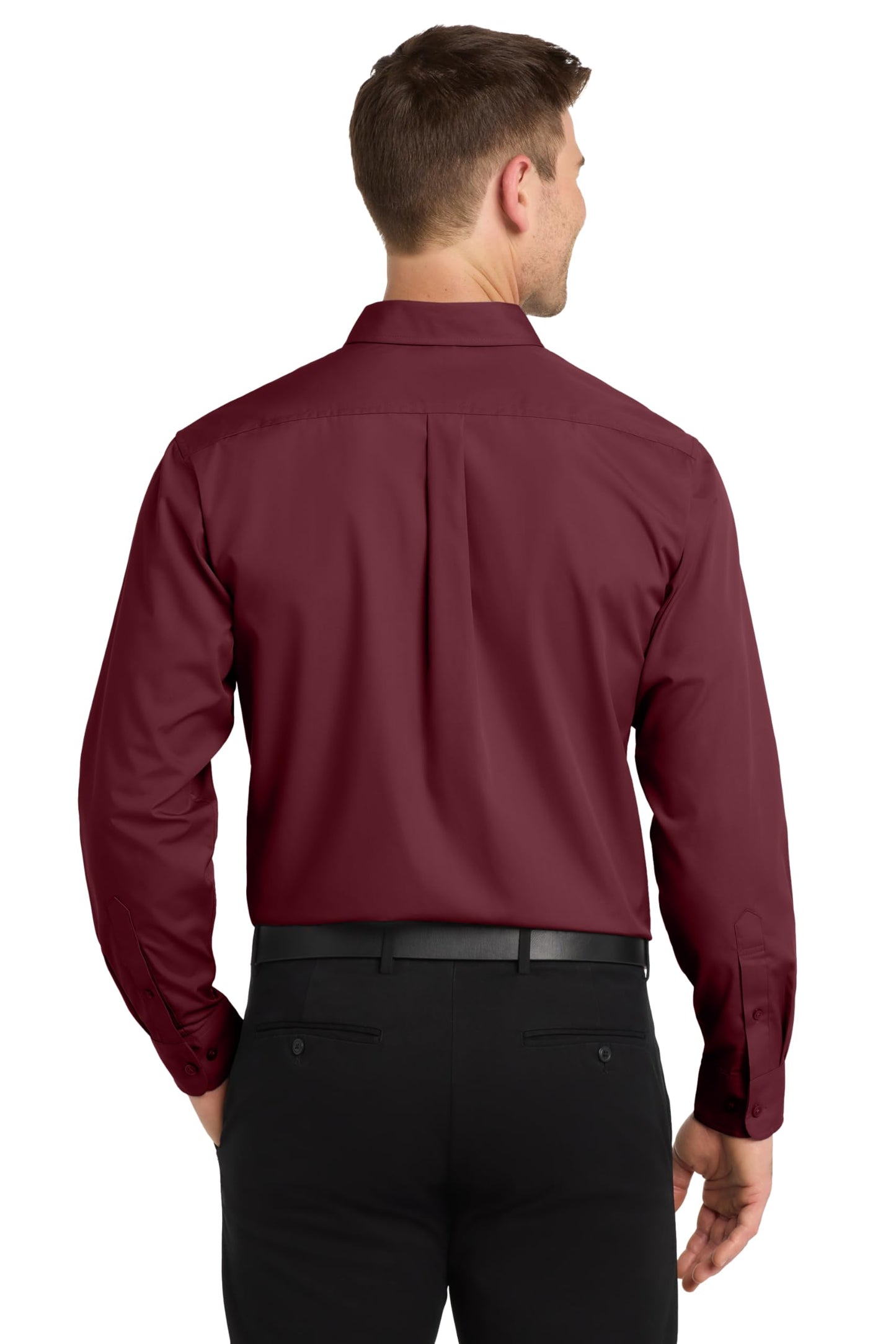 Long Sleeve Carefree Poplin Button Shirt