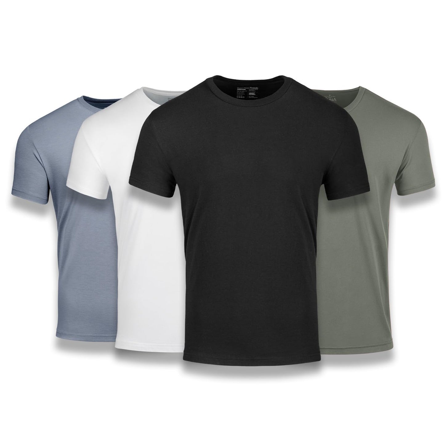 Fresh Clean Threads Men's Crew Neck T-Shirts – Short Sleeve, Fitted Style, Soft Cotton-Poly Blend, Tag-Free Comfort
