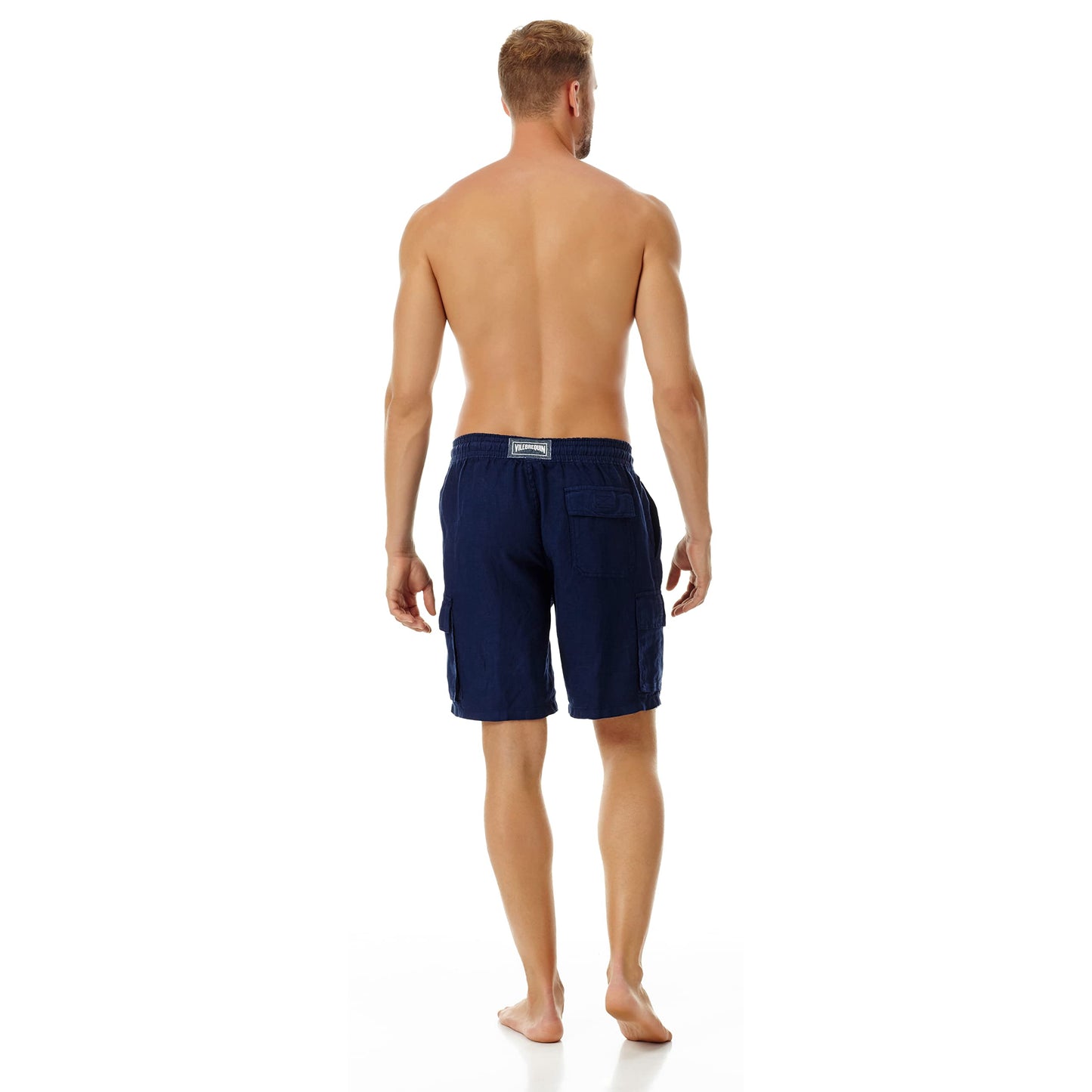 Linen Bermuda Cargo Shorts For Men