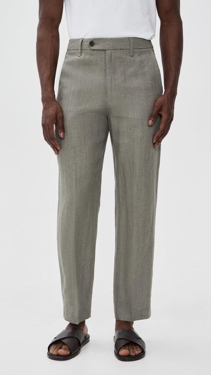Relaxed Fit Linen Tailored Trousers