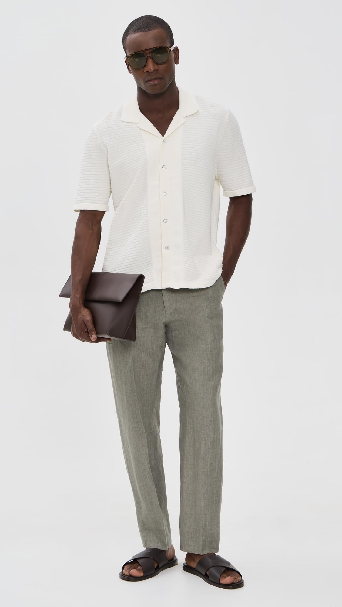 Relaxed Fit Linen Tailored Trousers
