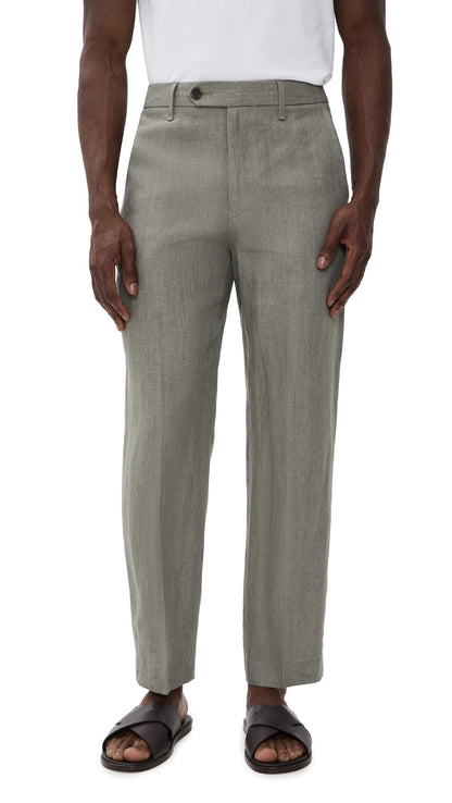 Relaxed Fit Linen Tailored Trousers