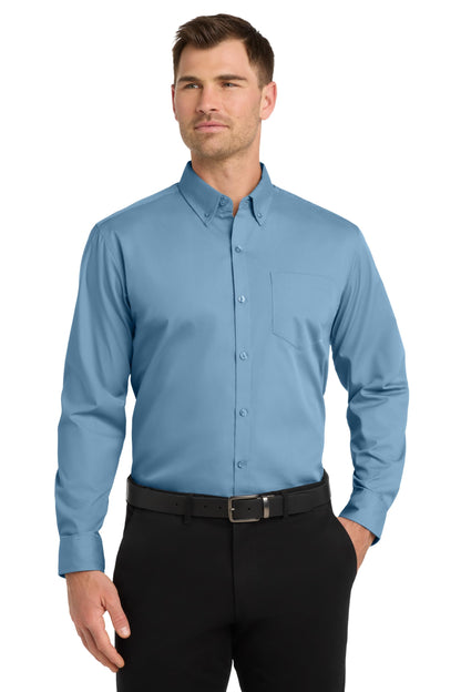 Long Sleeve Carefree Poplin Button Shirt
