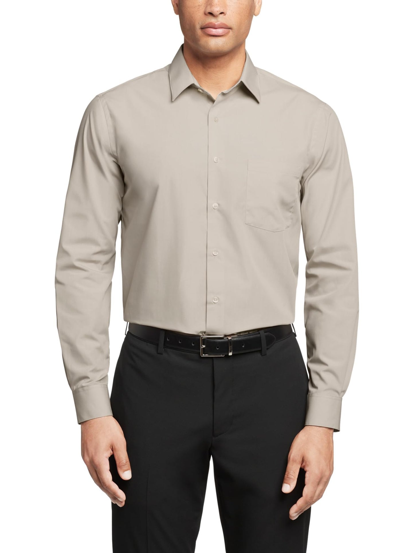 Regular Fit Solid Poplin Dress Shirt