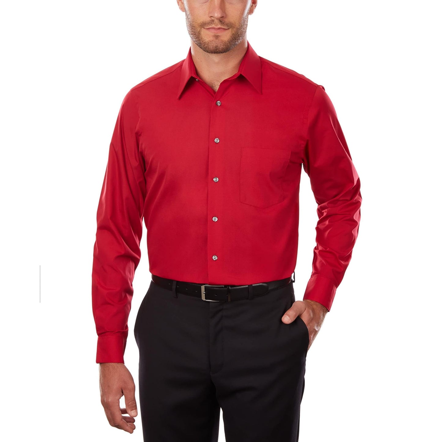 Regular Fit Solid Poplin Dress Shirt