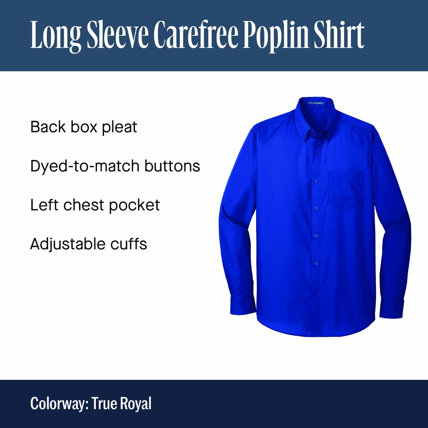 Long Sleeve Carefree Poplin Button Shirt
