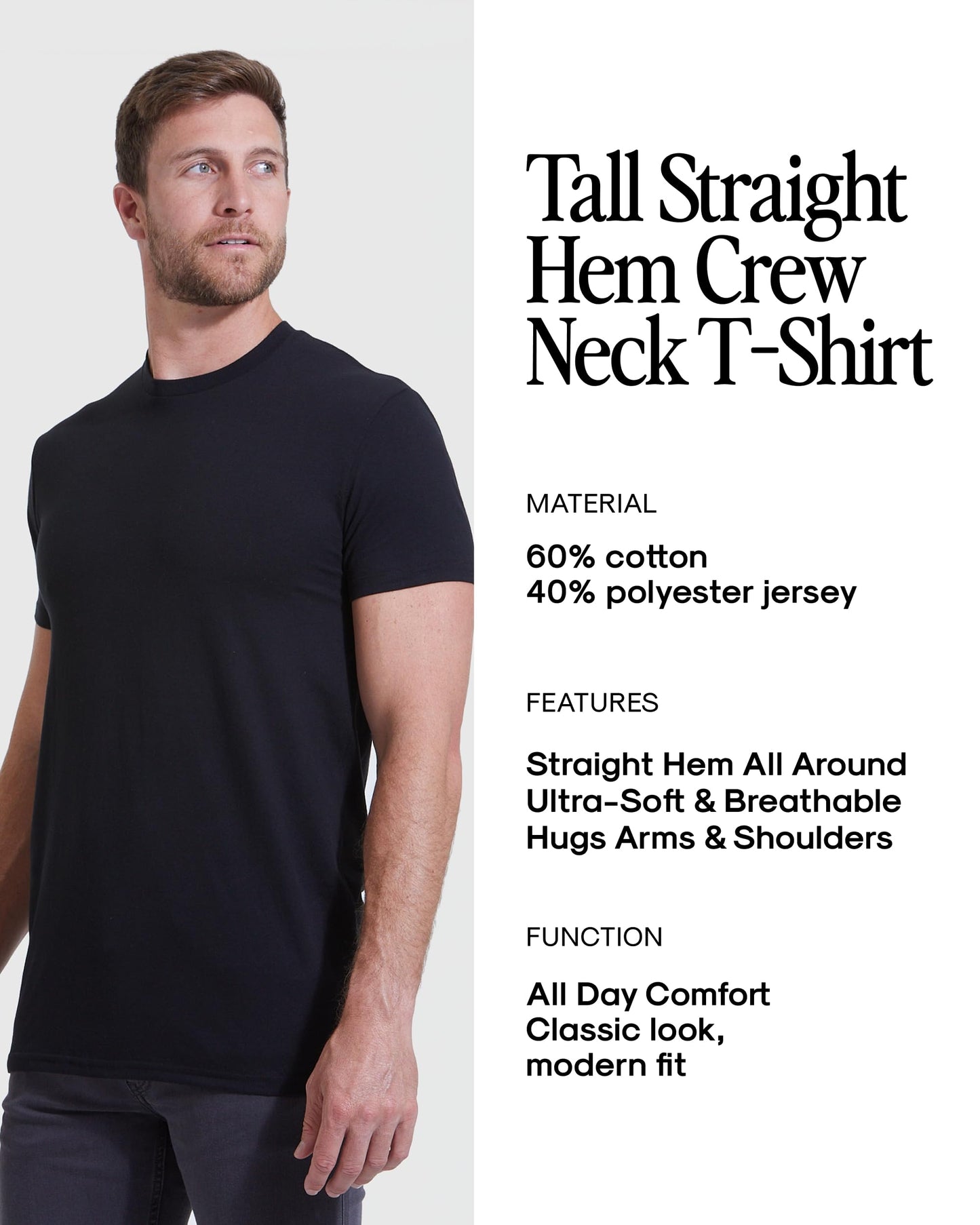Men’s Cotton Blend Short Sleeve Crew Neck Tees
