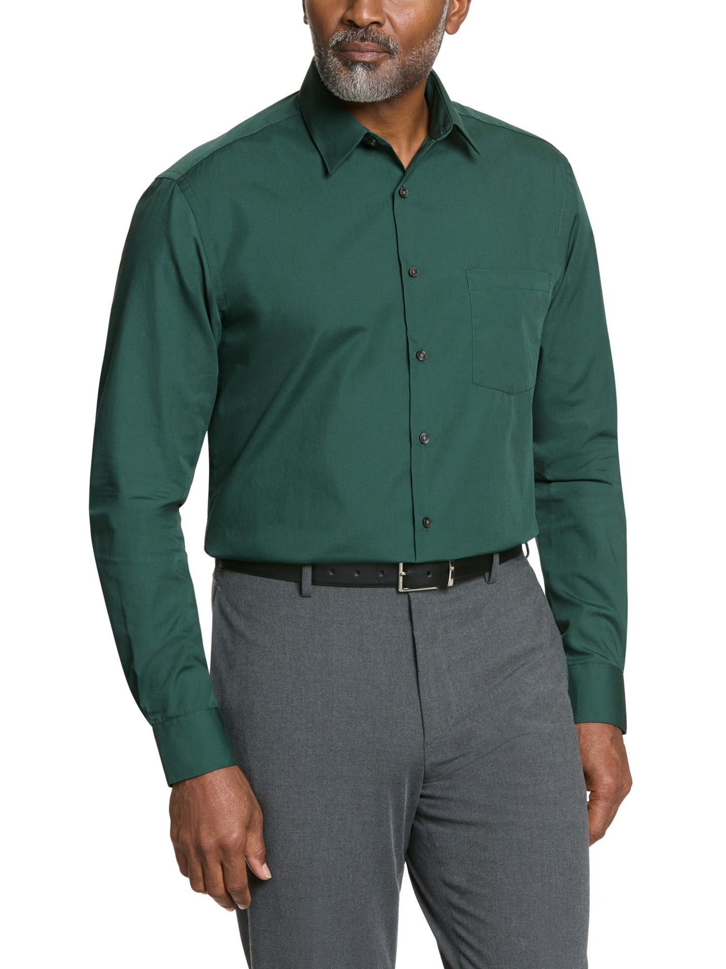 Regular Fit Solid Poplin Dress Shirt