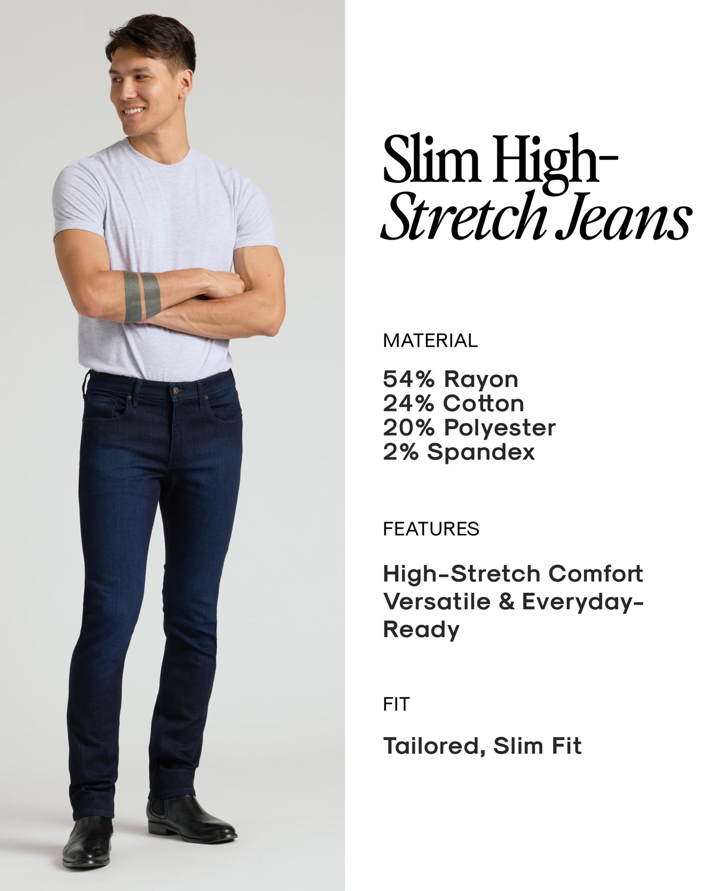 Slim Straight Stretch Denim Jeans