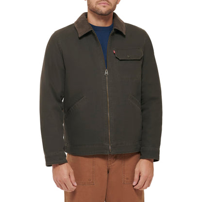 Corduroy Collar Canvas Work Jacket
