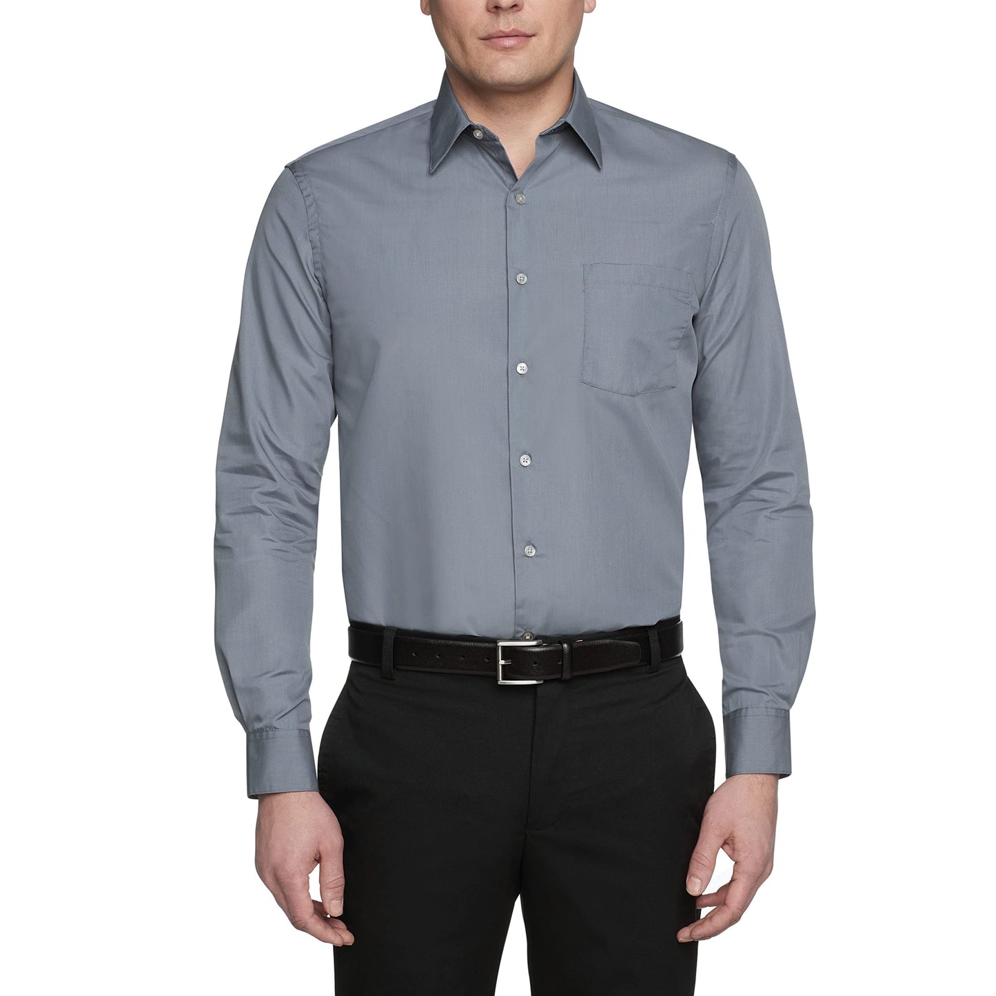 Regular Fit Solid Poplin Dress Shirt