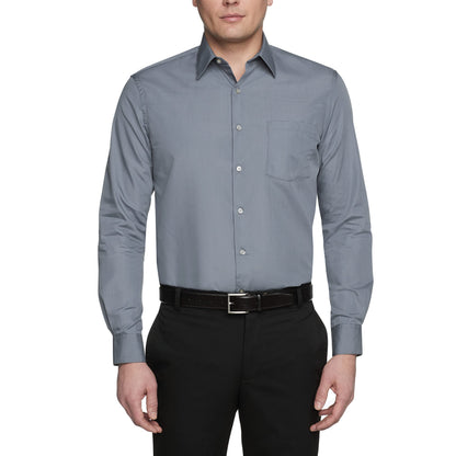 Regular Fit Solid Poplin Dress Shirt
