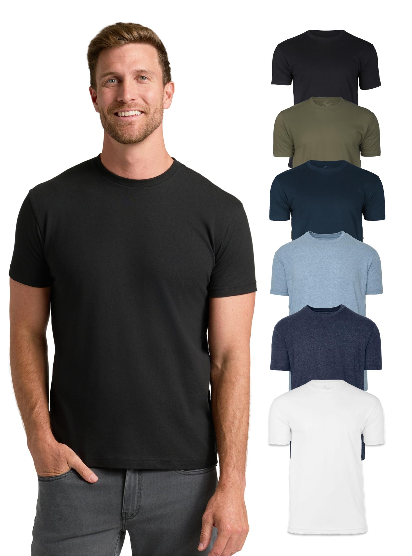 Men’s Cotton Blend Short Sleeve Crew Neck Tees