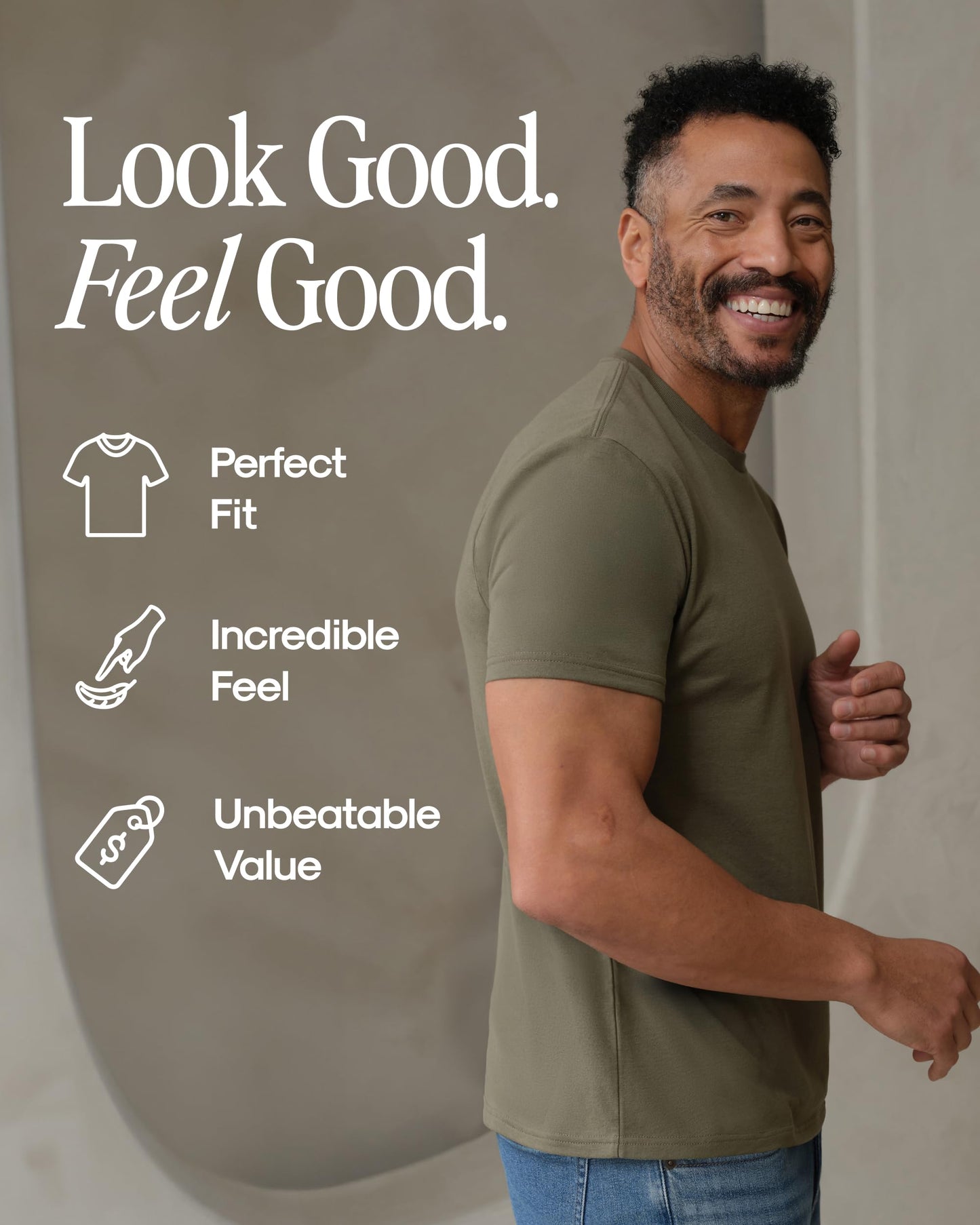 Men’s Cotton Blend Short Sleeve Crew Neck Tees