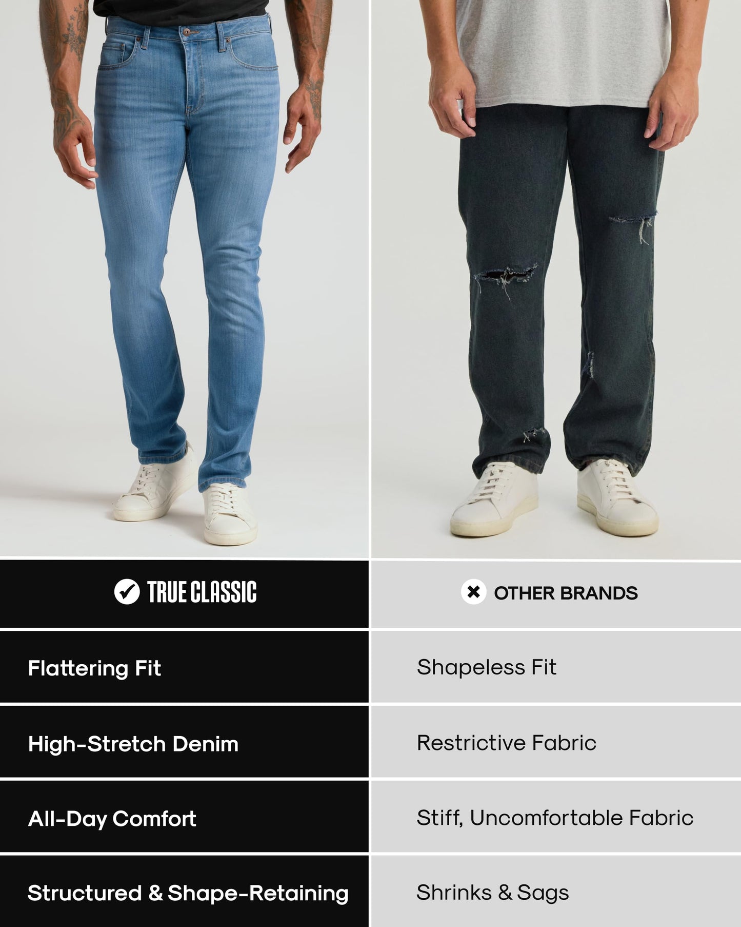 Slim Straight Stretch Denim Jeans