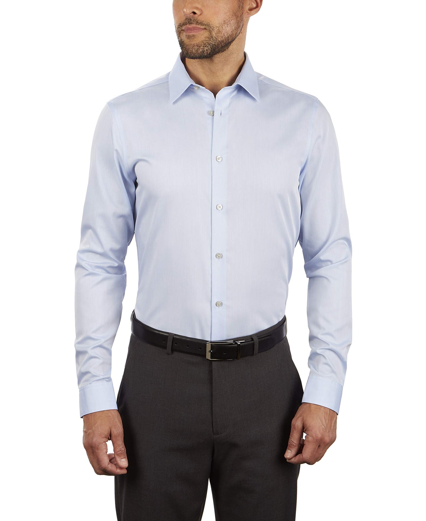 Slim Fit Non Iron Herringbone Dress Shirt