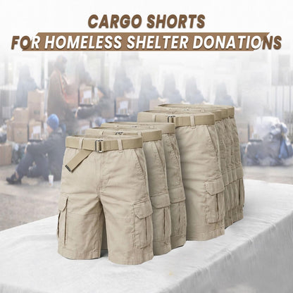 Six Pocket Adjustable Belt Cargo Shorts