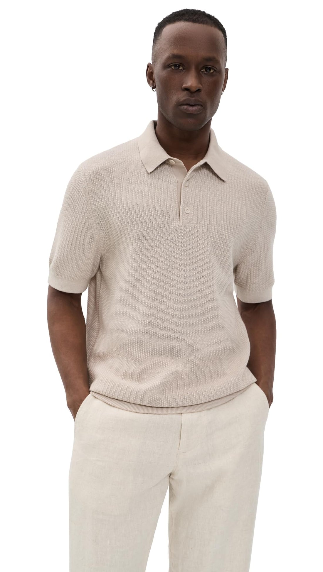 Geo Jacquard Knit Polo Shirt