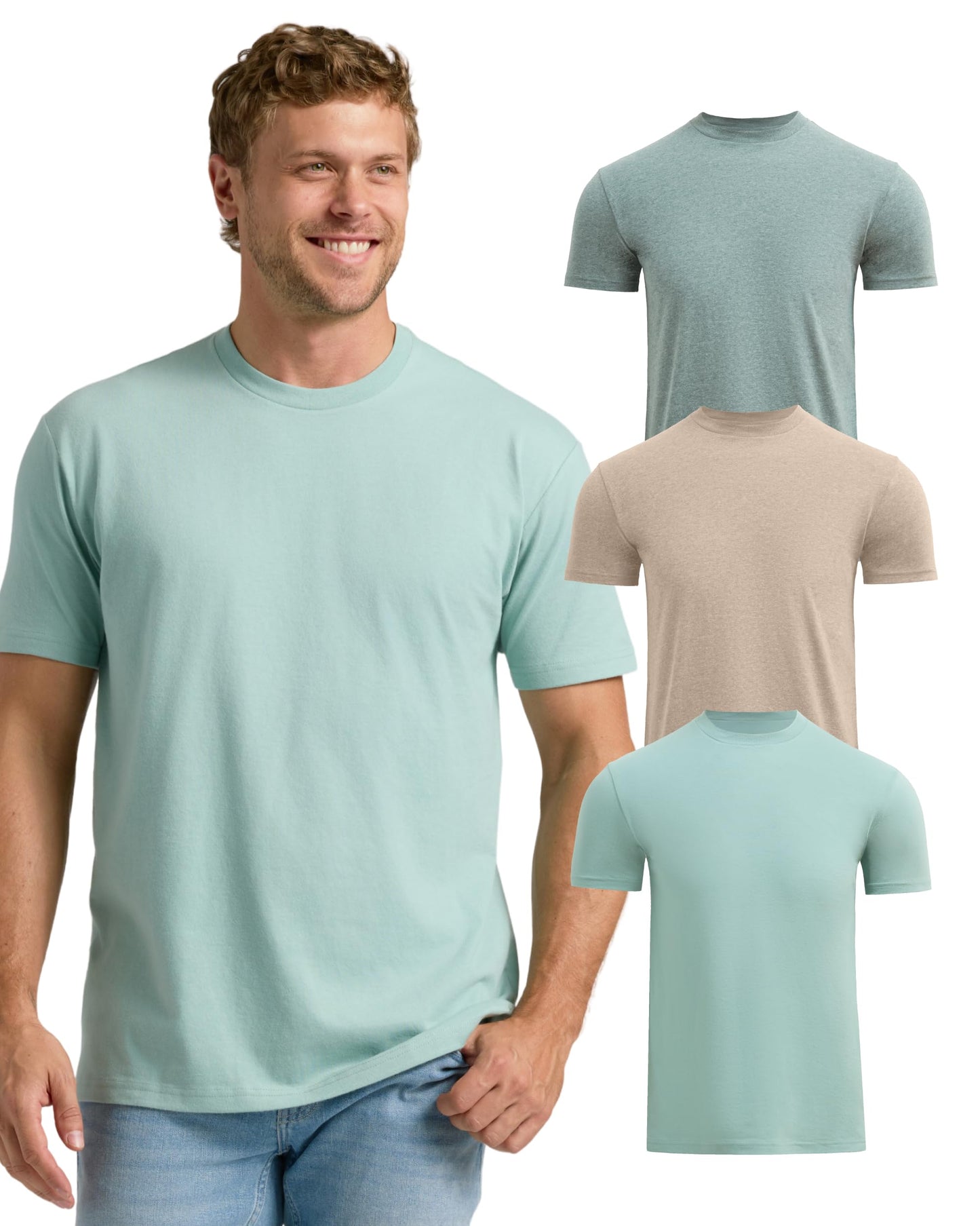 Men’s Cotton Blend Short Sleeve Crew Neck Tees