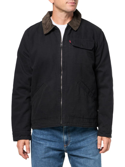 Corduroy Collar Canvas Work Jacket