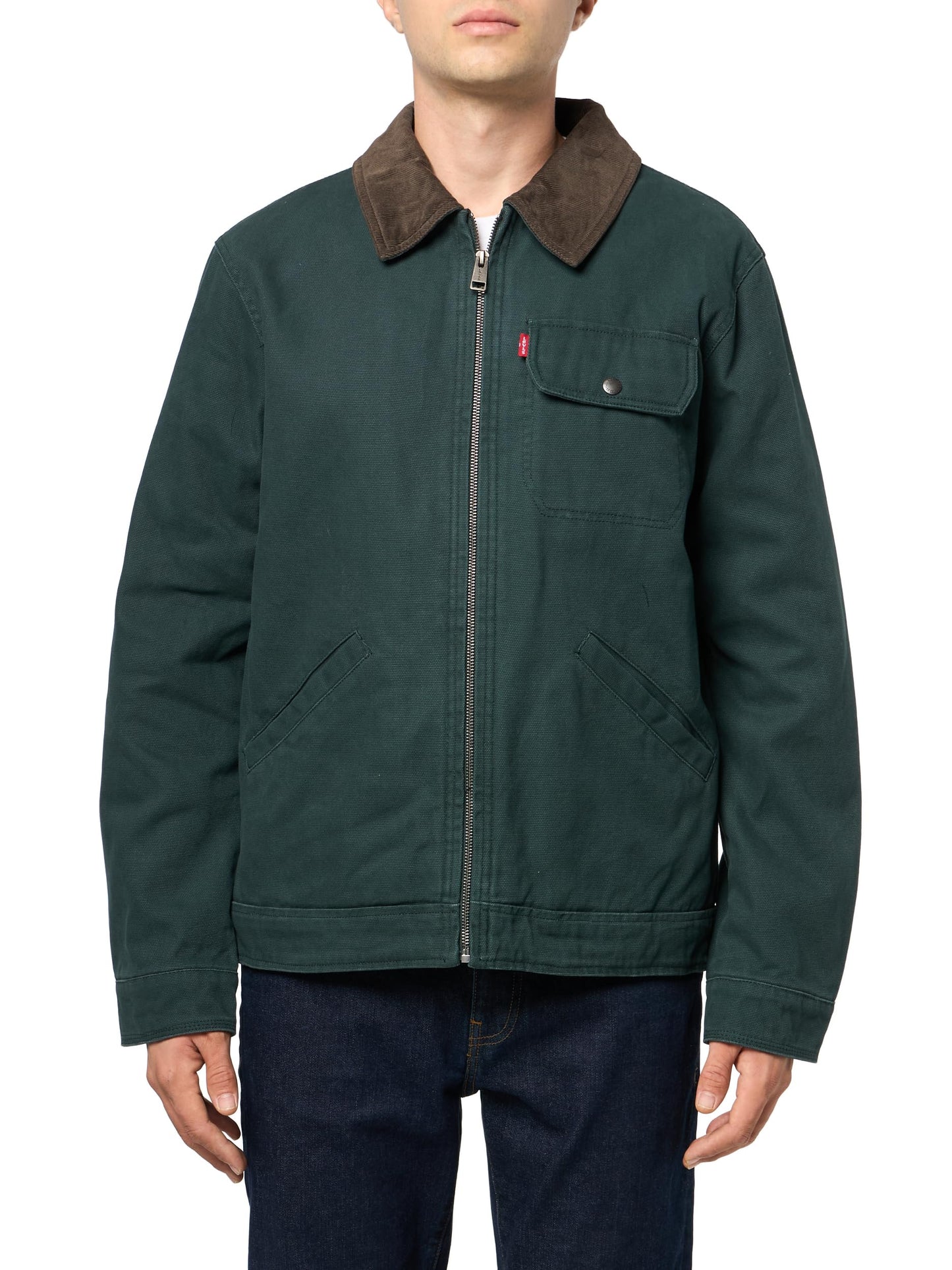 Corduroy Collar Canvas Work Jacket