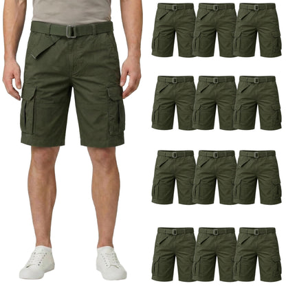 Six Pocket Adjustable Belt Cargo Shorts