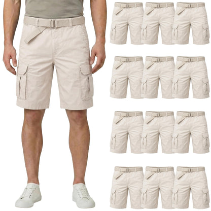 Six Pocket Adjustable Belt Cargo Shorts