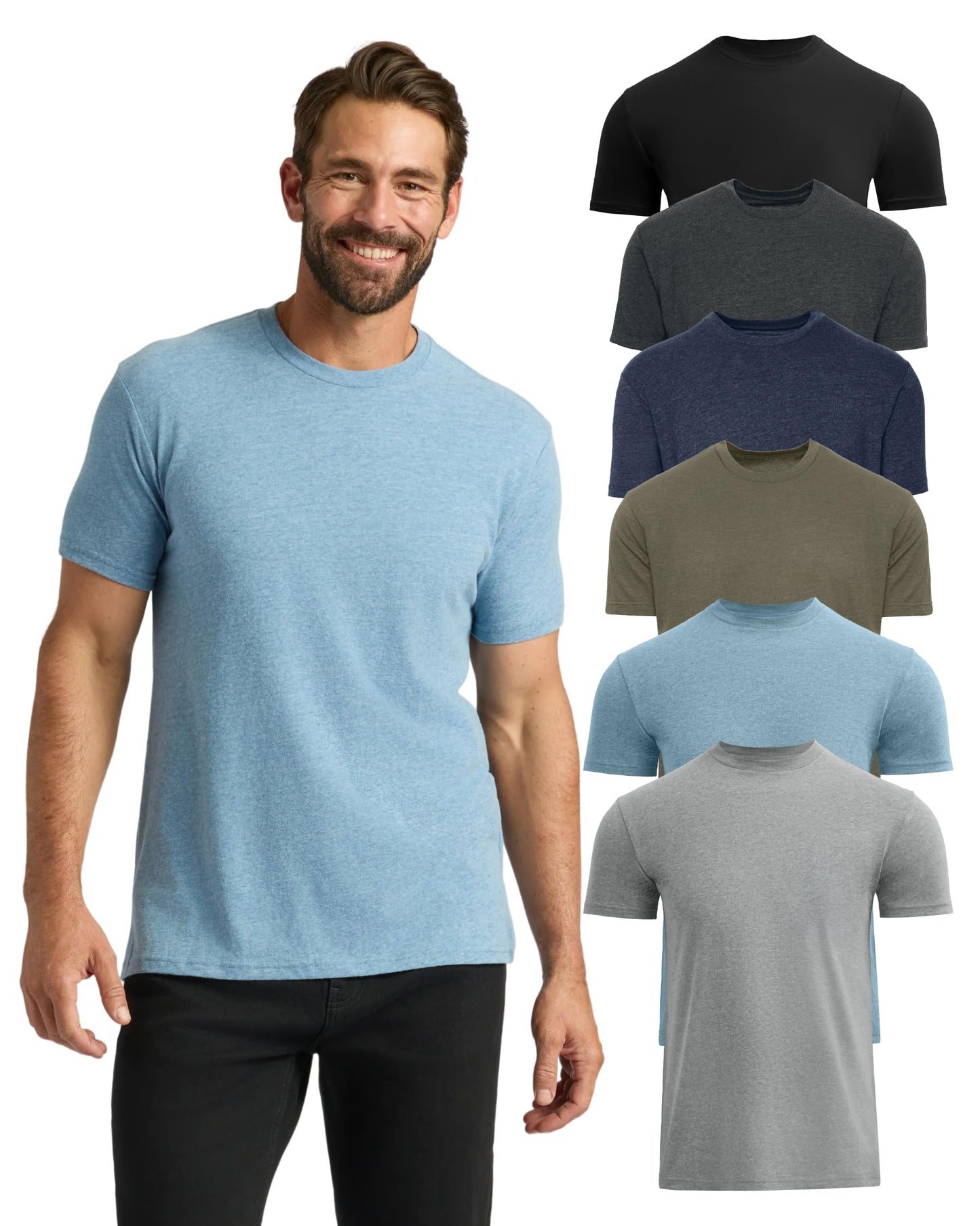 Men’s Cotton Blend Short Sleeve Crew Neck Tees