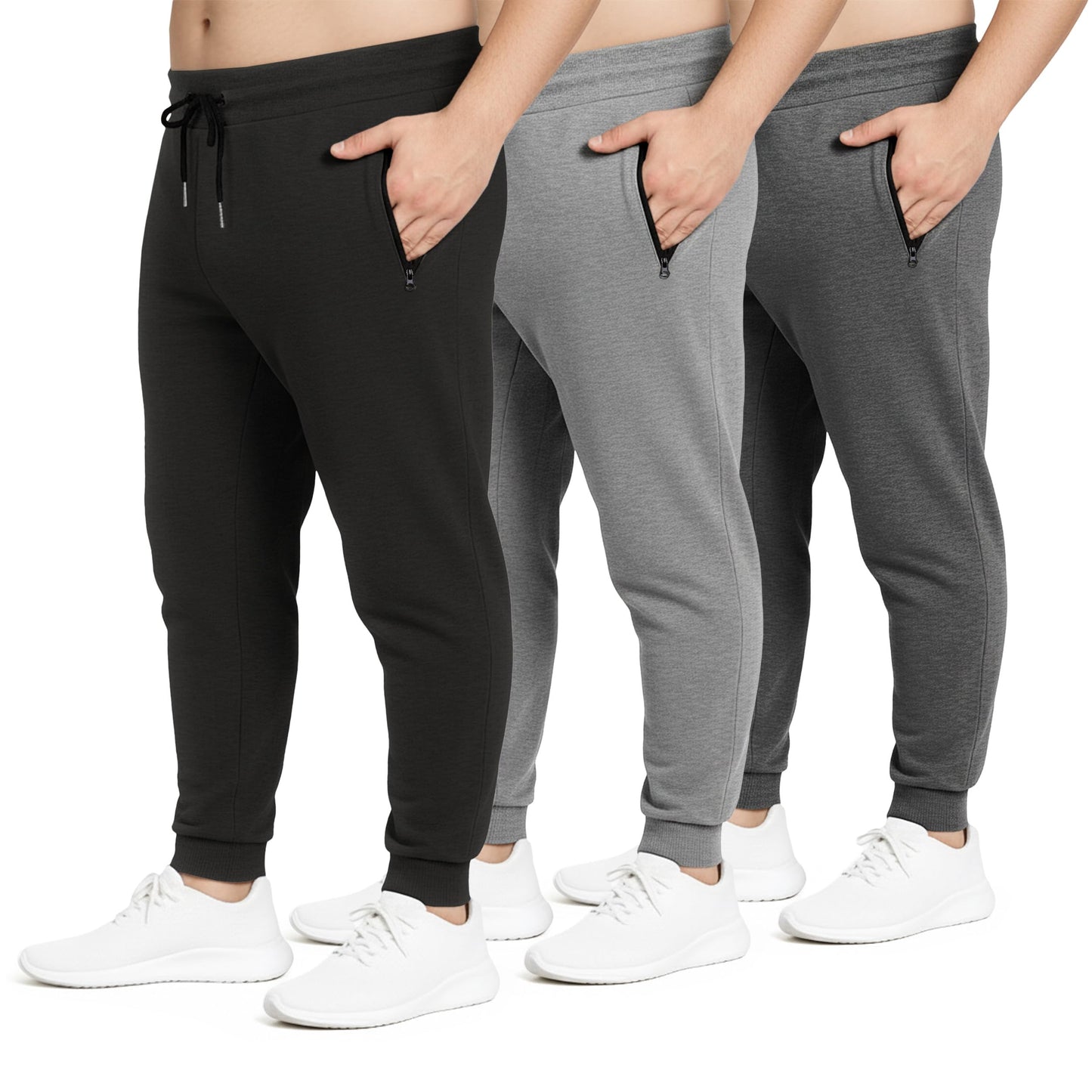 Fleece Active Jogger Pants With Zipper Pockets