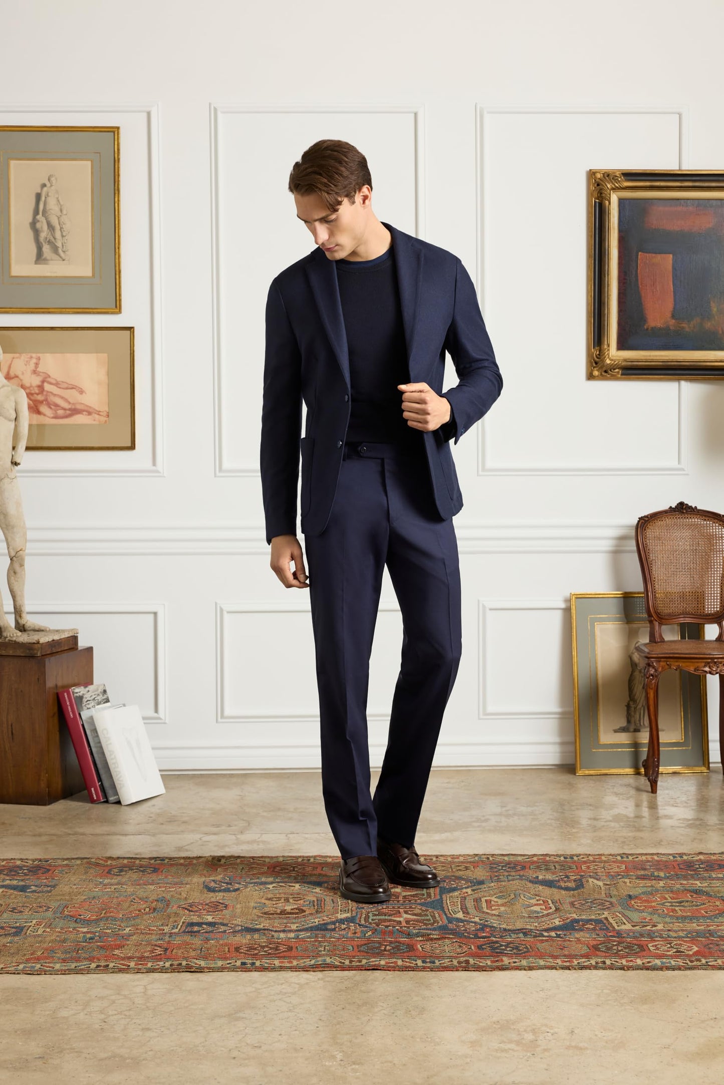 Italian Serge Wool Tailored Dress Pants