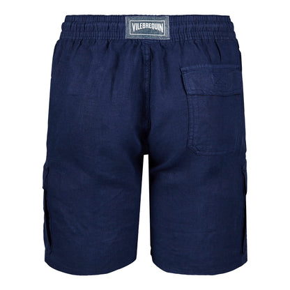 Linen Bermuda Cargo Shorts For Men