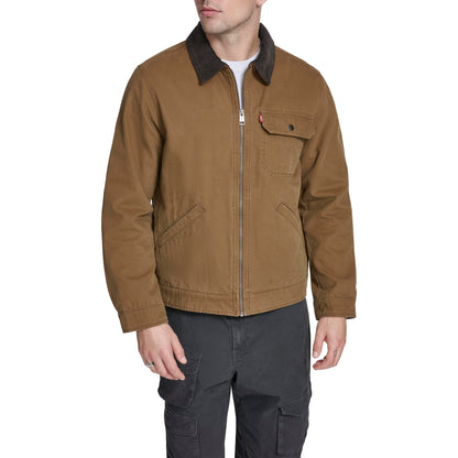 Corduroy Collar Canvas Work Jacket