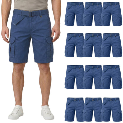 Six Pocket Adjustable Belt Cargo Shorts
