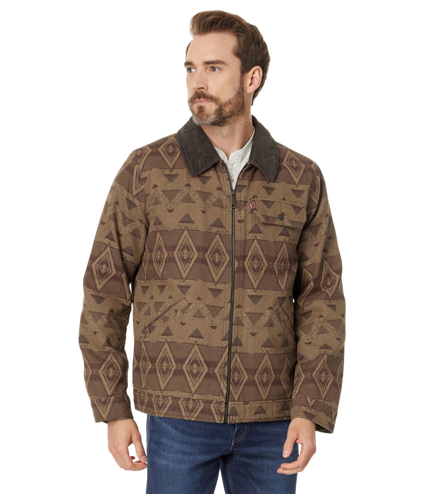Corduroy Collar Canvas Work Jacket