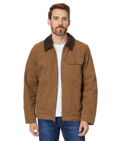 Corduroy Collar Canvas Work Jacket