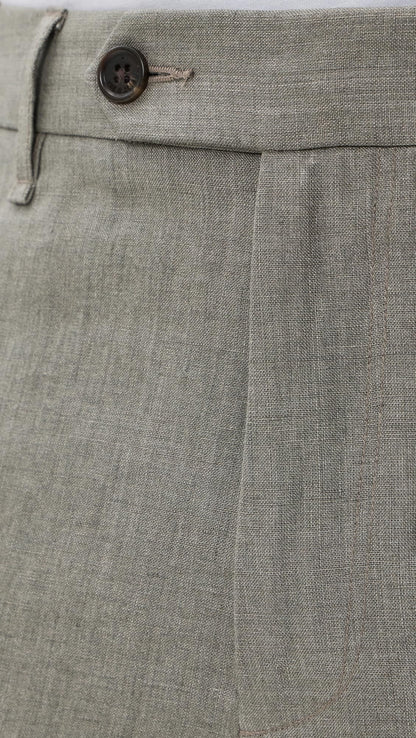 Relaxed Fit Linen Tailored Trousers
